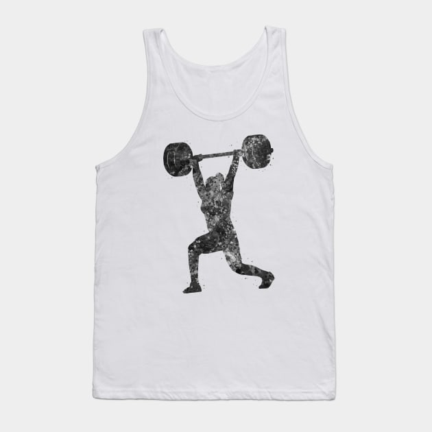 Gym Weightlifter girl black and white Tank Top by Yahya Art